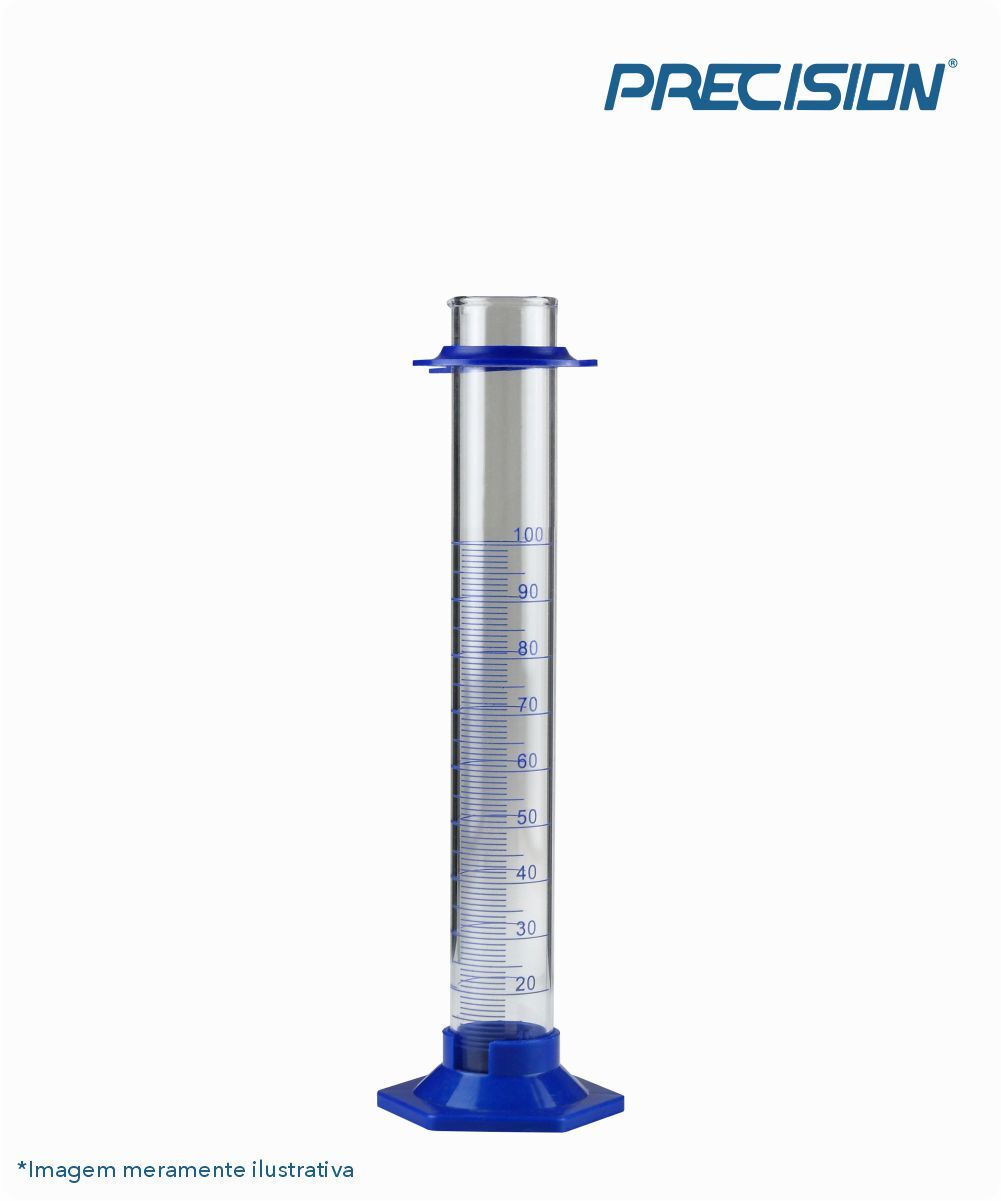 Proveta de vidro com base de plástico hexagonal  50mL